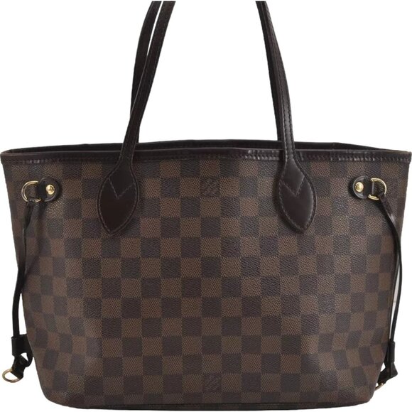 418642AM (S6) Louis Vuitton Tote Bag Neverfull PM Brown Damier - Picture 1 of 12